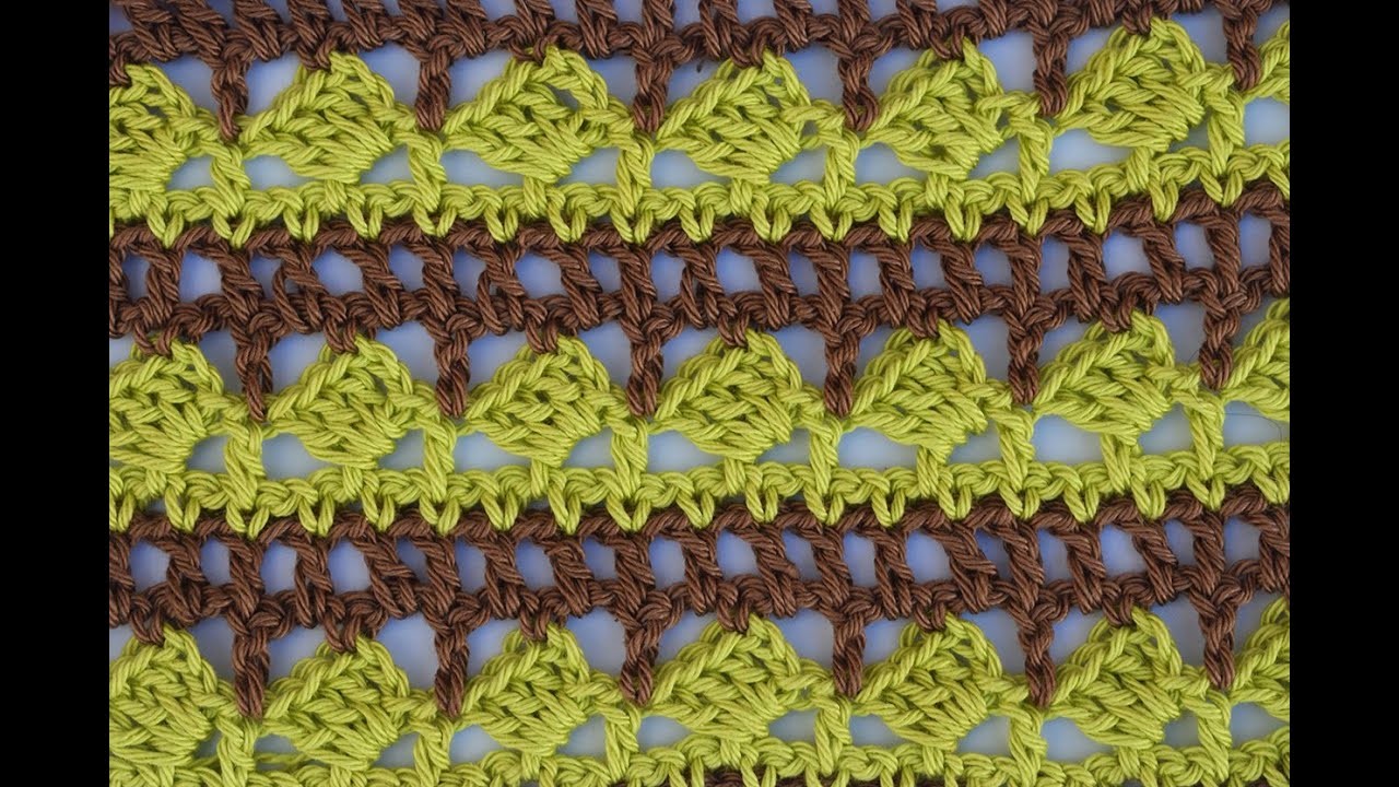 Puntada combinada en dos colores a crochet para ponchos y blusas