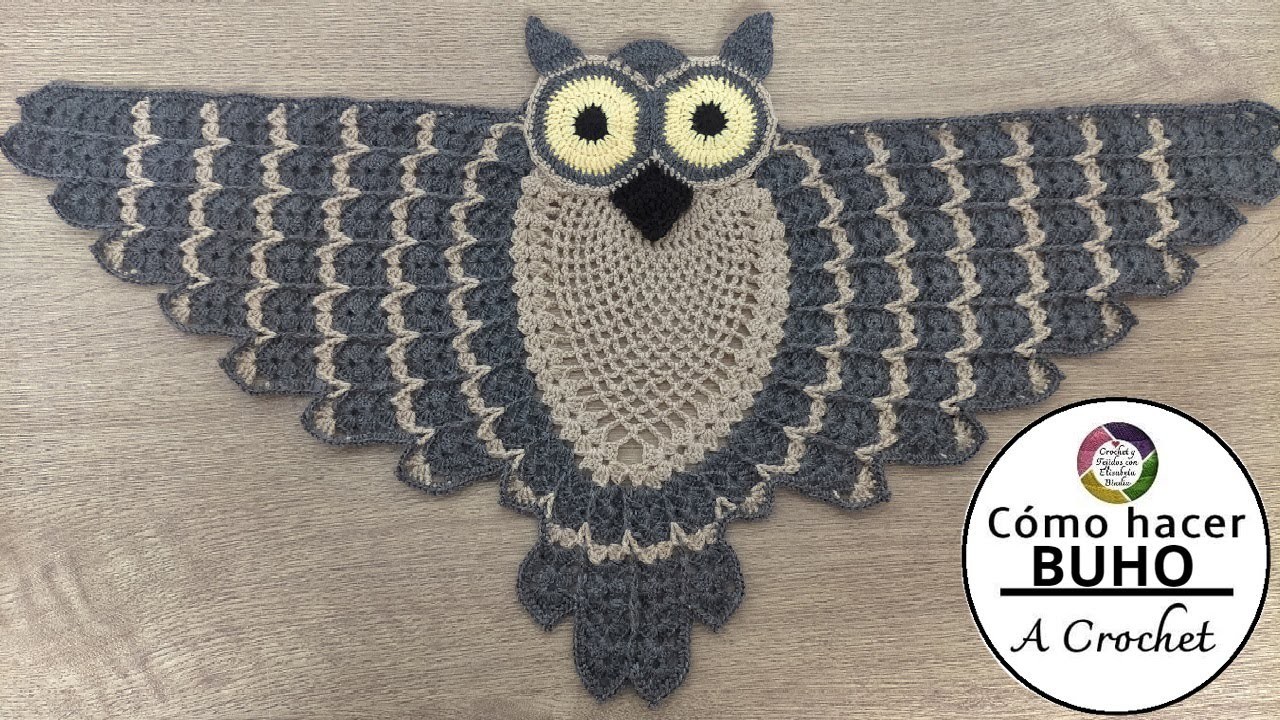 TAPETE EN FORMA DE BÚHO TEJIDO A CROCHET PASO A PASO. Owl Crochet