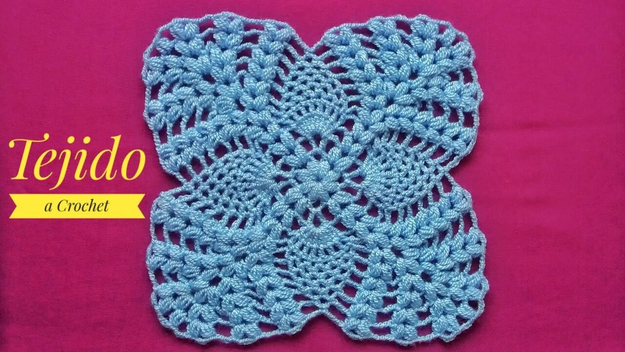 Tejido a Crochet-How To Crochet(Tutorial)Cómo Tejer Cuadrado a Crochet-Para Tapete y Más Proyectos.