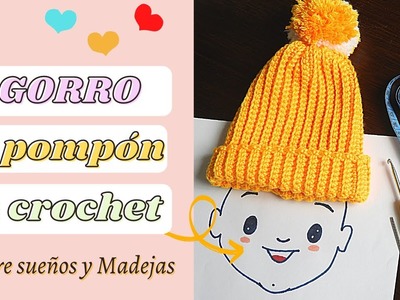 GORRITO CON POMPÓN A CROCHET: paso a paso