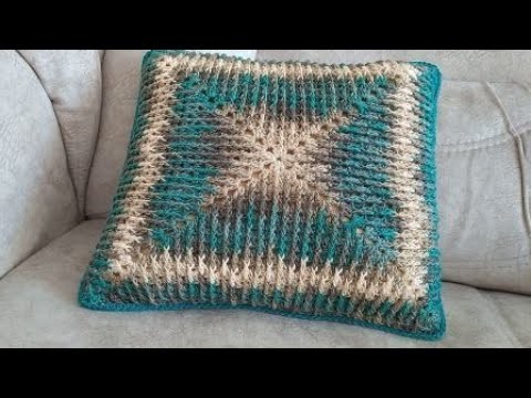 Cómo tejer crochet una hermosa almohada de hilo multicolor