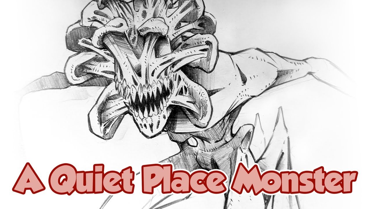 Como Dibujar un Monstruo de "A Quiet Place II" | Dibujo a Lápiz