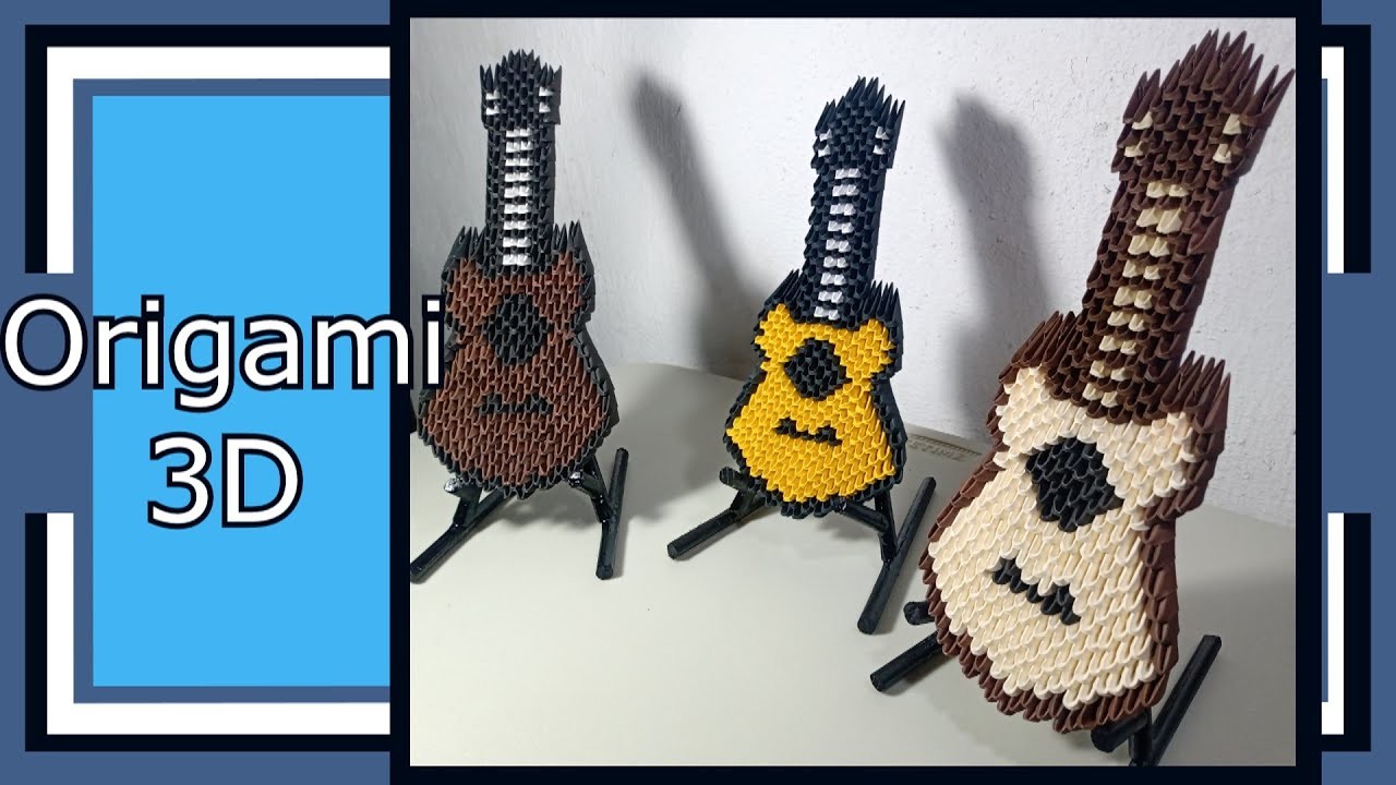 Como Hacer una Guitarra de Origami 3D -- Timm Twins