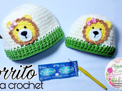 Como hacer un gorrito para bebe a crochet 0-3 meses????leoncit@ #puntaditasymasevancel #crochet #facil