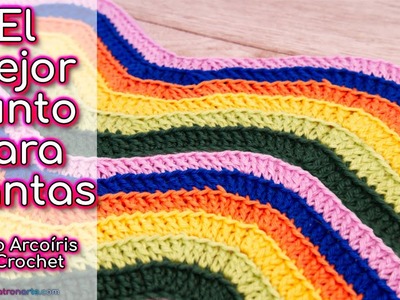 Cómo Tejer el Punto Ondas Arcoíris de Crochet - Ganchillo | El MEJOR Punto para MANTAS de Crochet