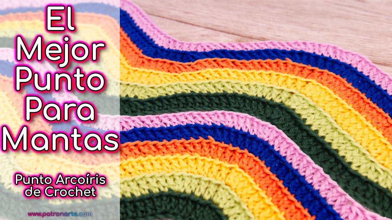 Cómo Tejer el Punto Ondas Arcoíris de Crochet - Ganchillo | El MEJOR Punto para MANTAS de Crochet