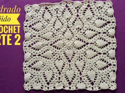 Cuadrado Tejido a Crochet(Tutorial Parte 2)Aplicación de Hojas-Para Colchas,Cubrecamas,Mantas,Cobija