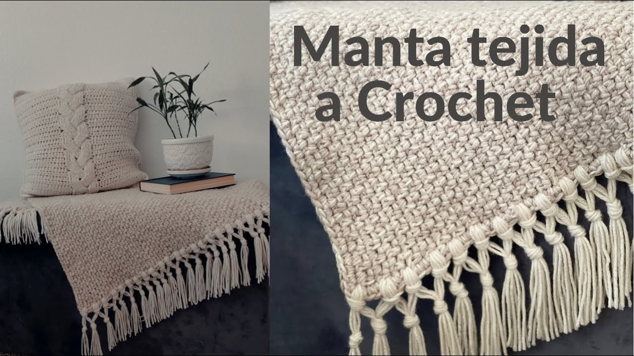 MANTA-COBIJA  A CROCHET. SÚPER  FÁCIL Y RÁPIDA DE TEJER -Brenny’s Crochet.