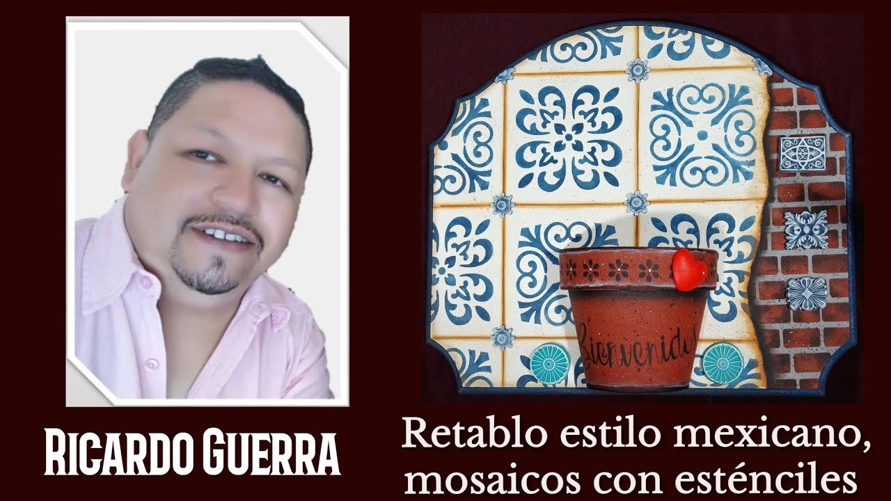 Pinta mosaicos con esténcil y da un acabado de talavera estilo mexicano. DIY, manualidades, Ideas.