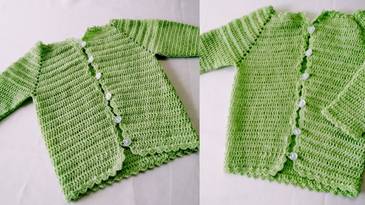 Saco o suéter para bebés a crochet - parte 2