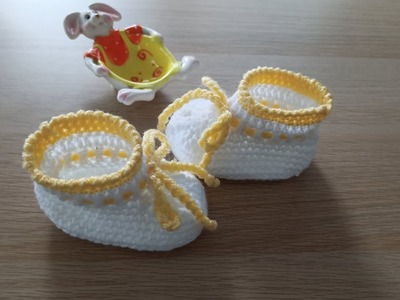 Como hacer en crochet o ganchillo unas botitas patucos o escarpines para bebés