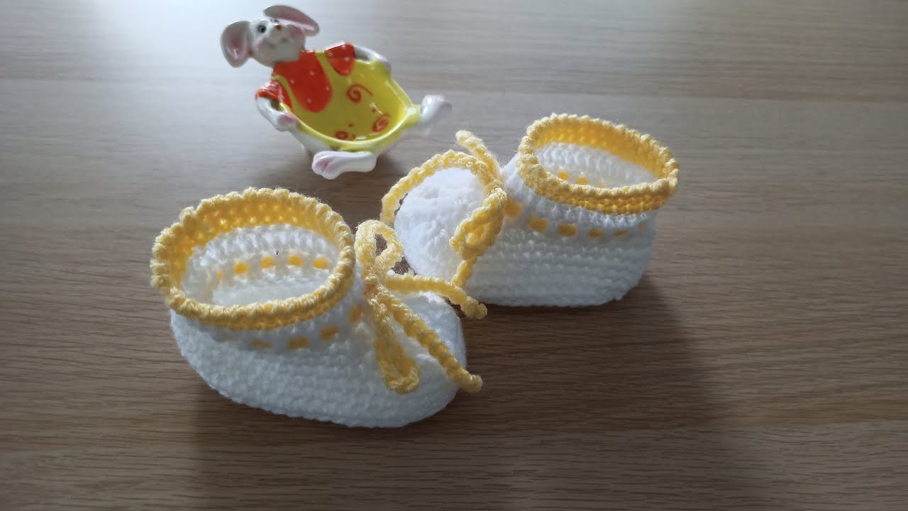 Como hacer en crochet o ganchillo unas botitas patucos o escarpines para bebés