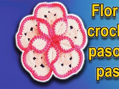 Hermoso y fácil Flor a crochet paso a paso ft Todo en  Crochet
