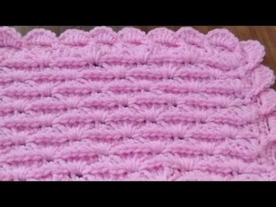 Parte 2. Una hermosa manta para bebé, con un patrón de  inusuales, tejemos un ganchillo