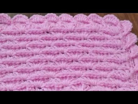 Parte 2. Una hermosa manta para bebé, con un patrón de  inusuales, tejemos un ganchillo
