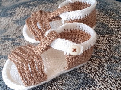 Sandalias de bebé de 3 a 6 meses #sandaliasdecrochet #sandaliasdebebé #cute #calzadobebé #microchet