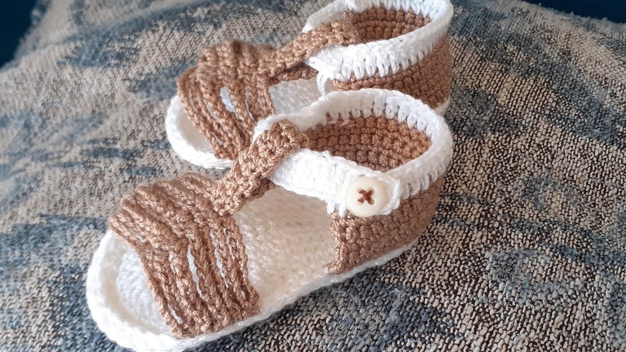 Sandalias de bebé de 3 a 6 meses #sandaliasdecrochet #sandaliasdebebé #cute #calzadobebé #microchet