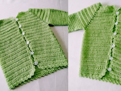 Saco o suéter para bebés a crochet - parte 3