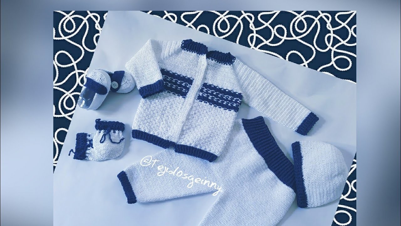 Abrigo tejido a crochet para bebes talla (0-3)meses parte 2