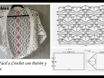 Blusa ROMBOS a crochet con patrón y medidas para tres tallas diferentes