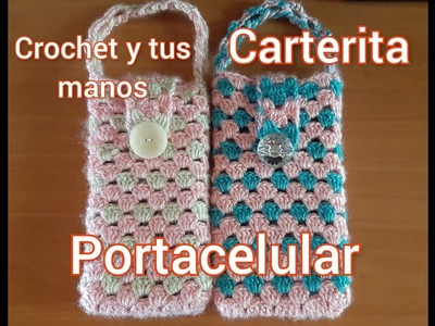Carterita o Porta celular a Crochet paso a paso super fácil y rápido (#1)