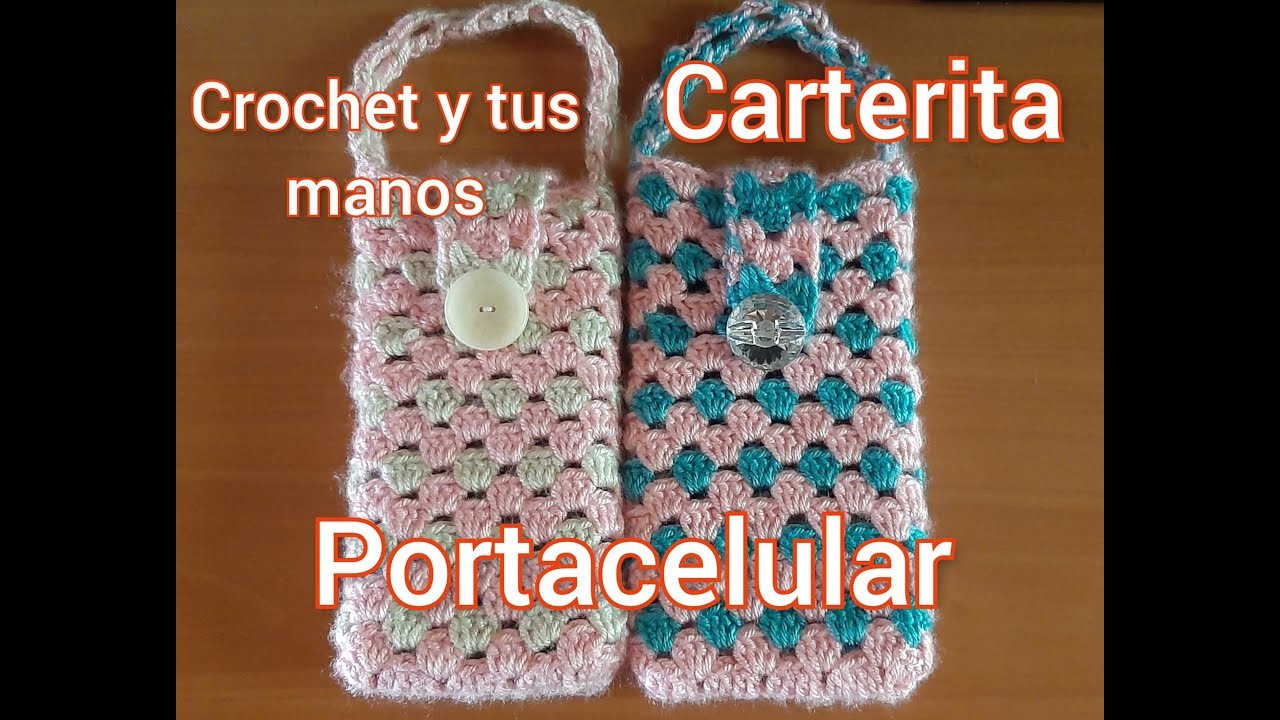 Carterita o Porta celular a Crochet paso a paso super fácil y rápido (#1)