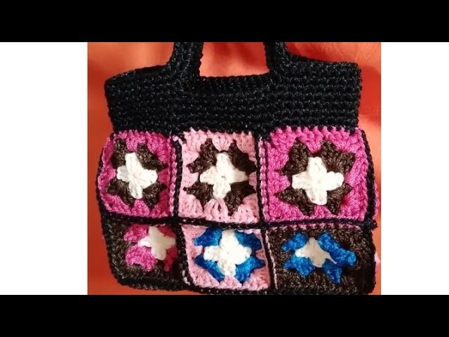 Como hacer cartera de mano tejidas acrochet paso a paso para principiantes granny square