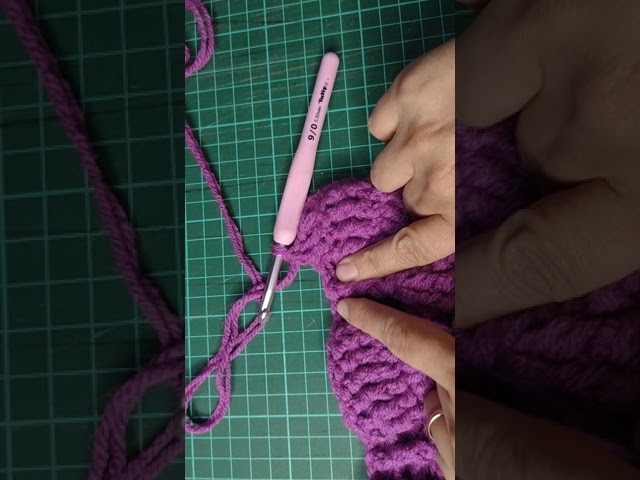 Como tejer puño de Cardigan burbuja