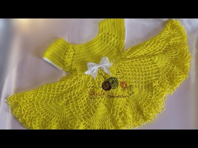 Vestido tejido a crochet para bebe de 9 meses