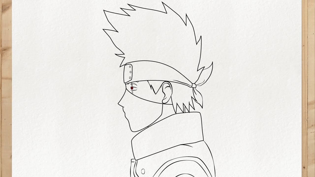 Como dibujar a KAKASHI HATAKE SENSEI (Naruto) muy fácil y rápido para principiantes