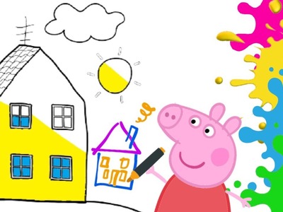 Como dibujar la casita de Peppa Pig. Dibujos fáciles.Pintamonas kids