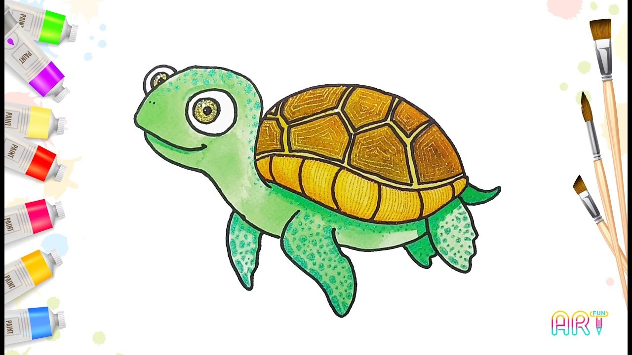 Cómo dibujar una tortuga marina