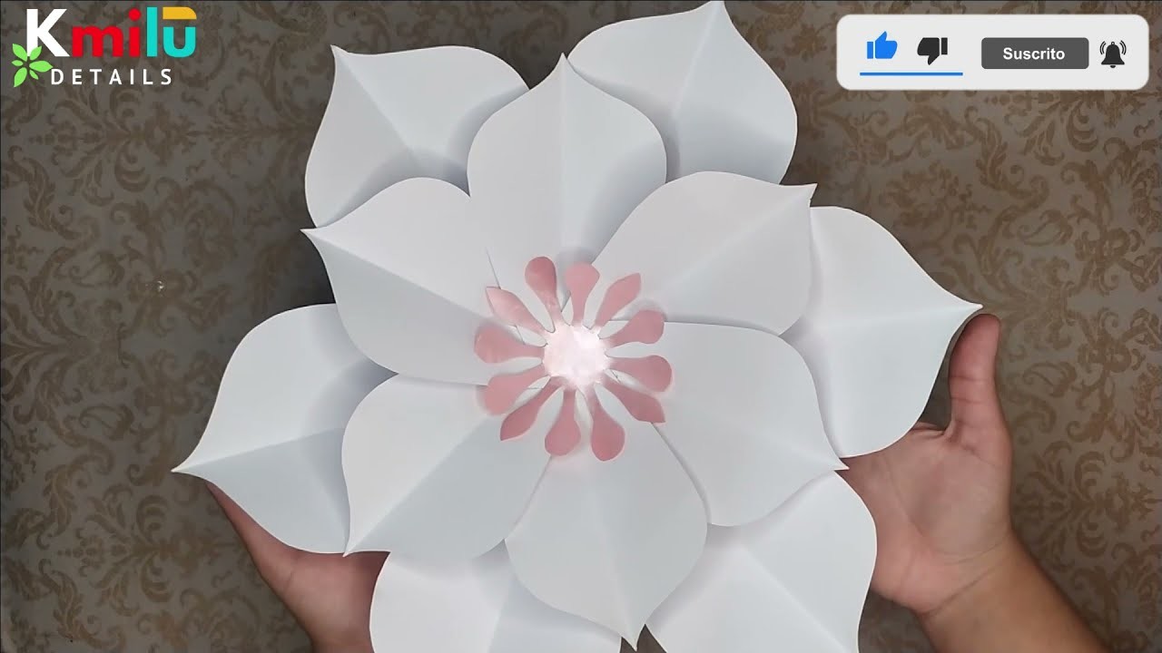Como hacer flores de papel Gigantes, medianas o pequeñas + MOLDES DIY