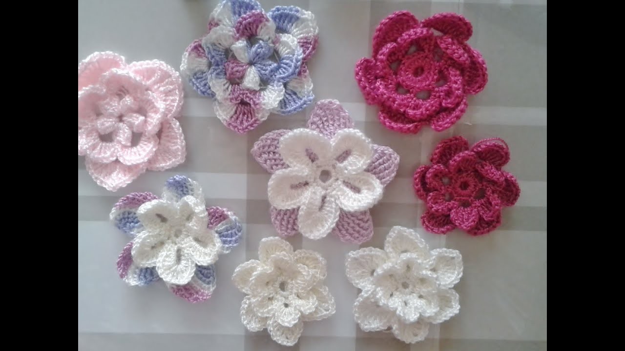 Flores Decorativas Tejidas a Crochet