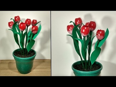 Manualidad con CASCARAS DE HUEVO - increíbles flores con cascaras de huevo -tulipanes de huevos