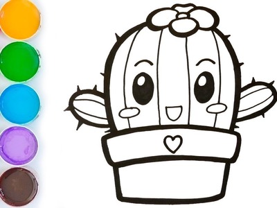 Como Dibujar un Cactus Kawaii ???????? Dibujos Para Niños Paso a Paso