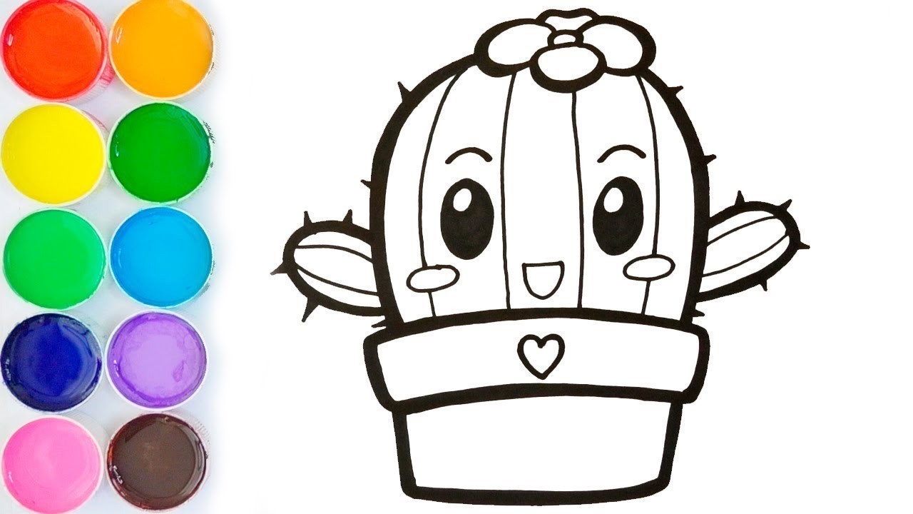 Como Dibujar un Cactus Kawaii ???????? Dibujos Para Niños Paso a Paso