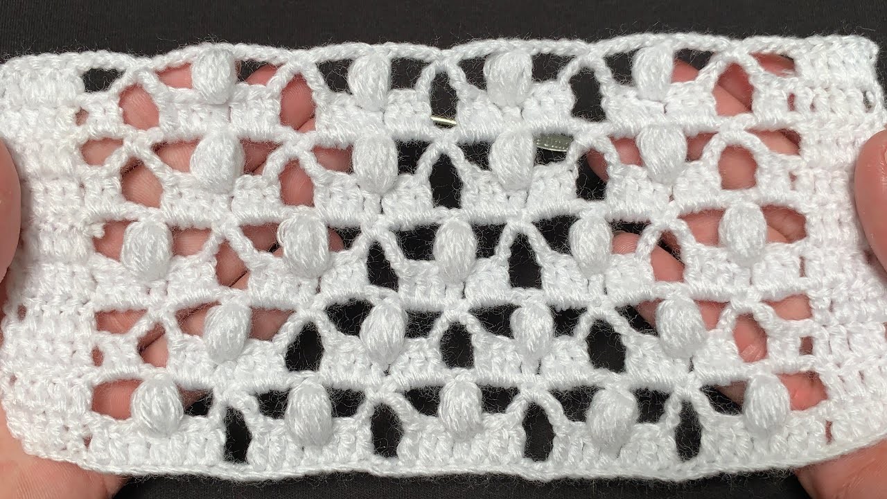 Cómo tejer el punto bloqué combinado con el punto puff tejido a crochet paso a paso