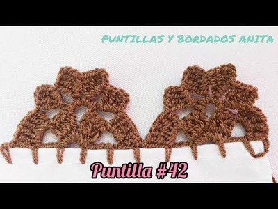 PUNTILLA #42 ???? UNA SOLA VUELTA - HERMOSA Y FÁCIL DE HACER #puntillasanita #tejidos #croché #crochet
