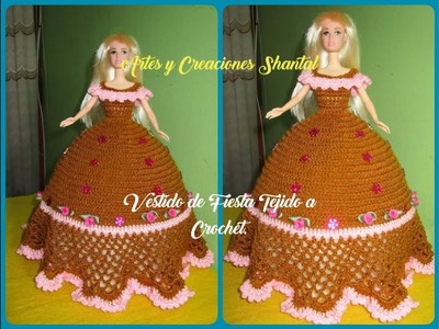 Vestido De Fiesta Tejido a Crochet.