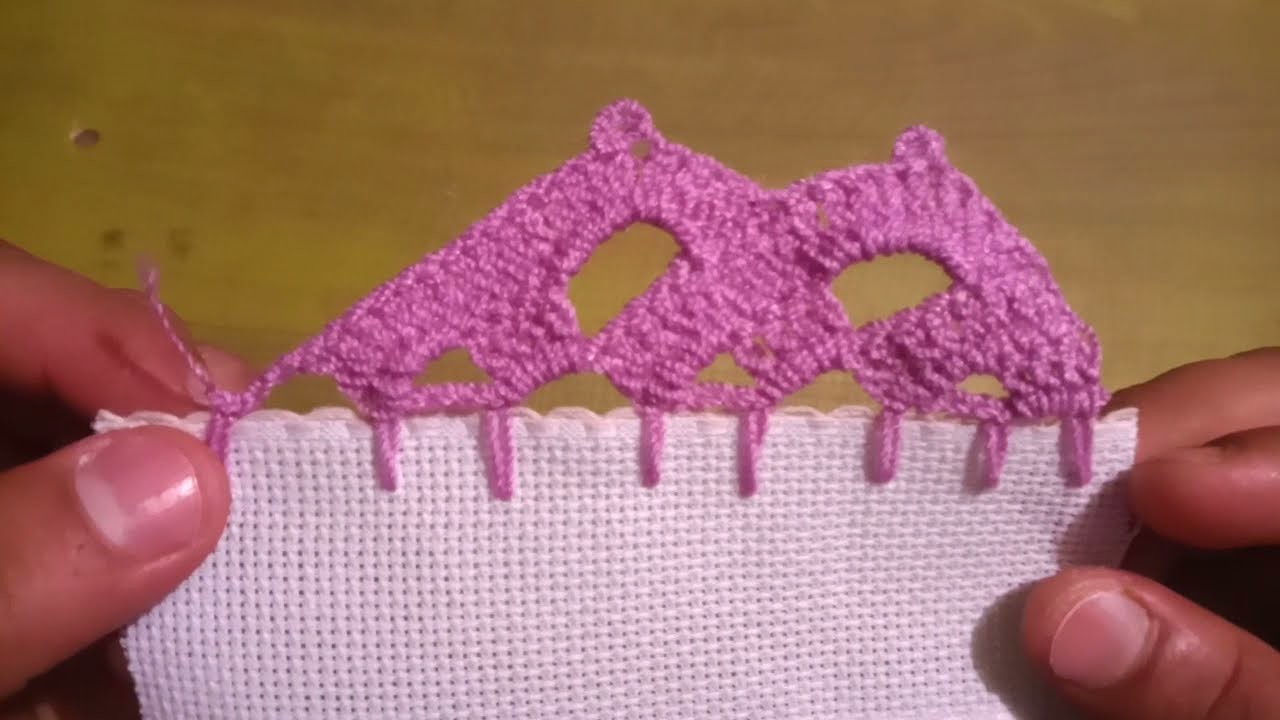 Puntilla #12 orilla olas a crochet fácil y rápido ideal para servilletas de recuerdo