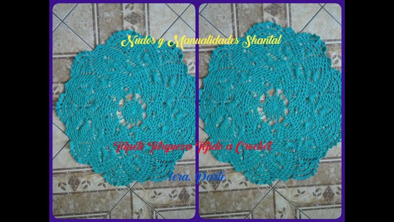 Tapete.Carpeta Grande Tejido a Crochet 1era. Parte