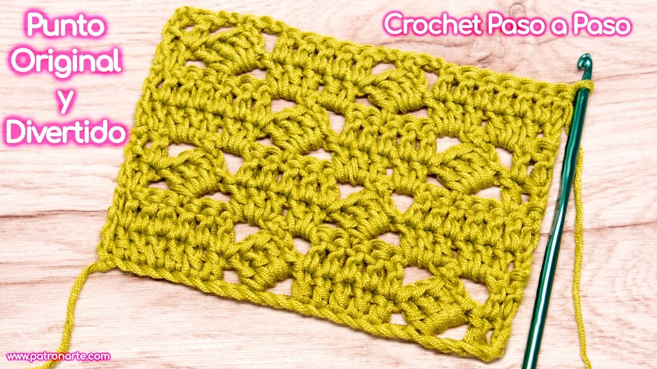 Cómo Tejer el Punto Cajas en Diagonal de Crochet - Ganchillo Paso a Paso  Punto Original de Crochet