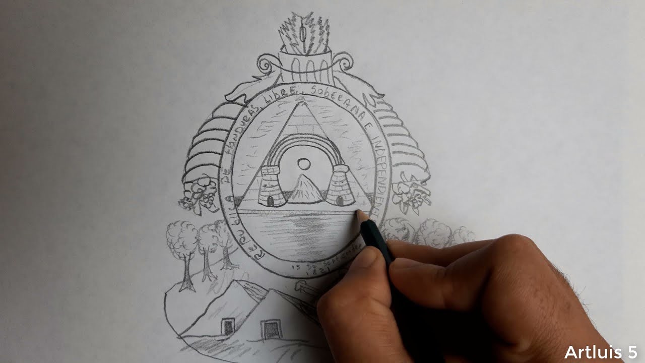 Cómo dibujar  el escudo Nacional de Honduras | HD