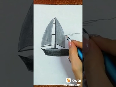 Cómo dibujar un paisaje con un barco ????????️????????️