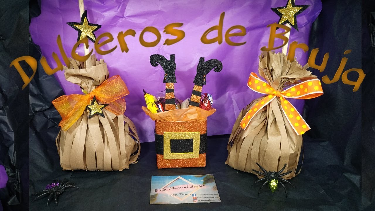 2 IDEAS DE DULCEROS DE BRUJA????‍♀️????PARA HALLOWEEN Y DIA DE MUERTOS RECICLANDO UN ENVASE DE LECHE.DIY