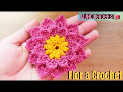 Flor a Crochet ???? - MUNDO CROCHET ???? #flores  #mundocrochet #tejidos #crochet #croché