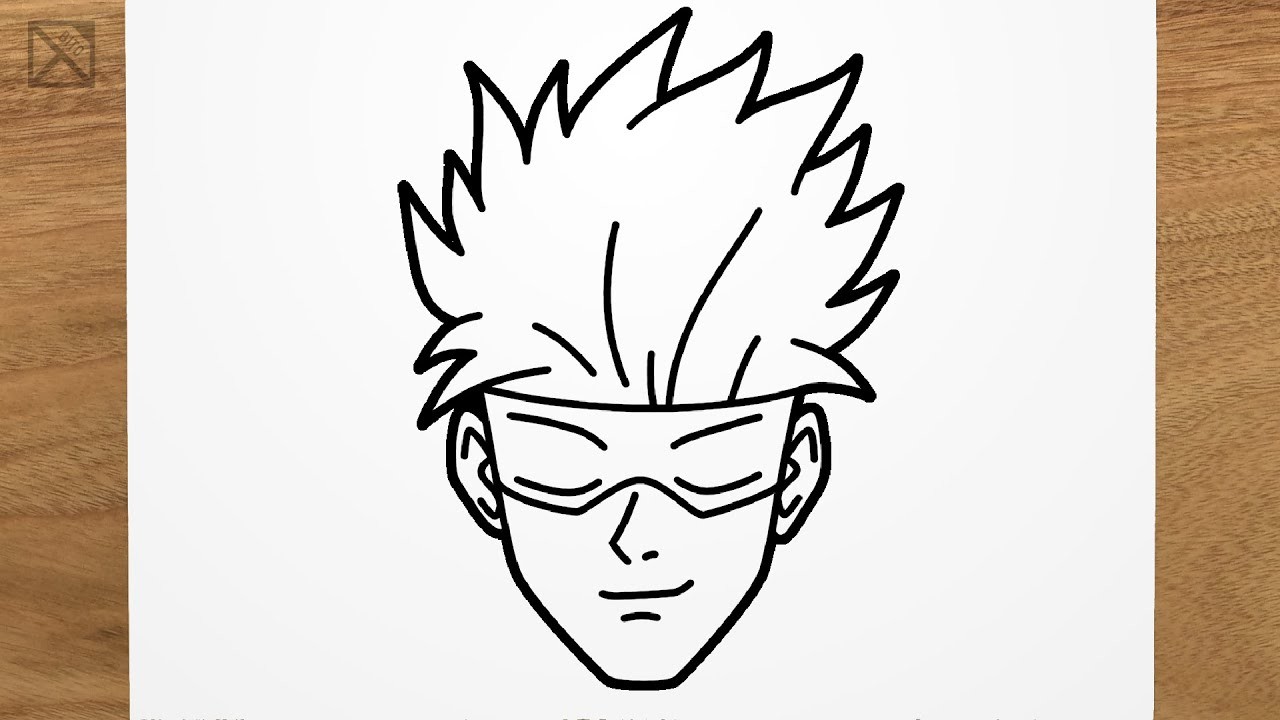 Cómo dibujar a SATORU GOJO (Jujutsu Kaisen) paso a paso, fácil Y rápido