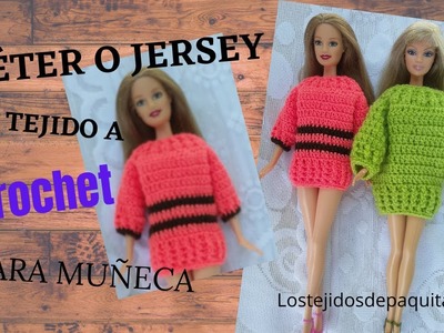 Suéter o Jersey tejido a crochet para muñeca