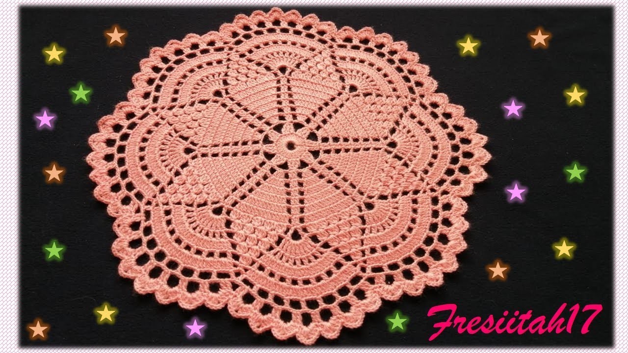 Tapete de 17 hileras tejido a crochet (diámentro aprox. 35 cm)